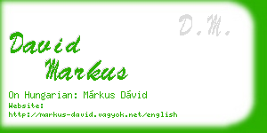 david markus business card