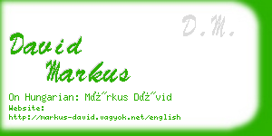 david markus business card